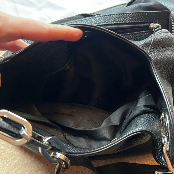 Hold for Oceanwhisperz Michael Kors Black Shoulder Bag with Silver Accents - Picture 6 of 13